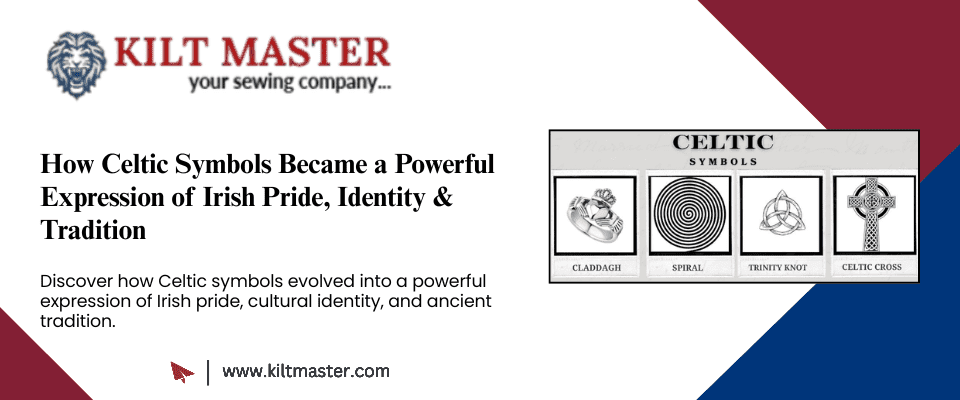 Illustration of popular Celtic symbols representing Irish heritage and strength