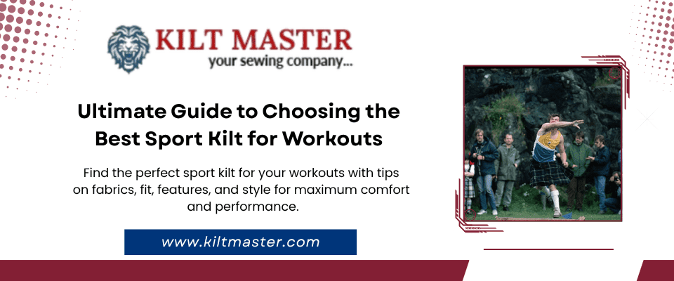 Man wearing sport kilt during outdoor workout with athletic shoes