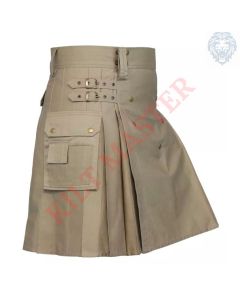 Khaki Modern Utility Kilt