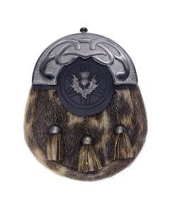 Antique Finish Seal Skin Sporran with Thistle Badge 