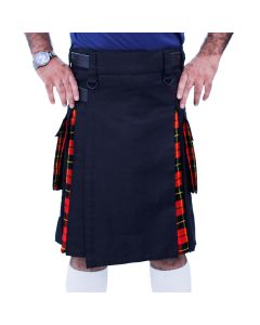 Black and Wallace Tartan Hybrid Kilt