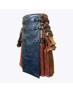 Black and Brown Leather Kilt