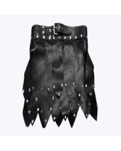 Black Leather Kilt in Roman Style