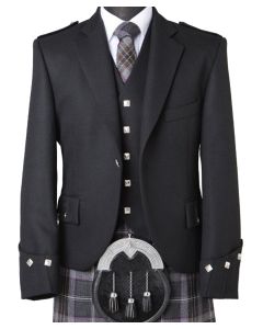 Bluish Grey Argyll Jacket and Vest Broad Check Estash Fabric Front