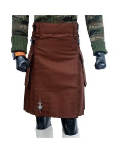 Brown Utility Kilt with Leather Straps