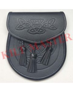 Celtic Knot Embossed Leather Sporran Front