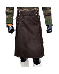 Dark Brown Working Kilt with Round Pocket

