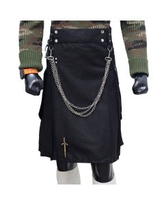 Fashion Black Utility Kilt