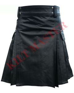 Fetish Leather Kilt Black