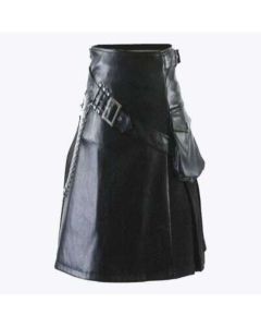 Gladiator Black Leather Kilt