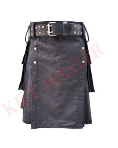 Grey Wool Men Kilt