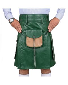 Green Leather Utility Kilt