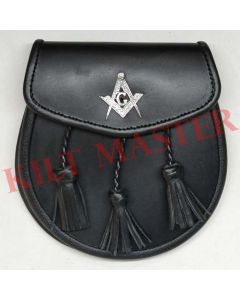 Masonic Leather Sporran Front