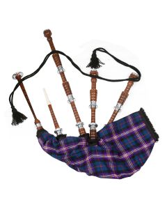 Masonic Tartan Natural Finish Scottish Bagpipe