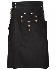 Mens Black Utility Kilt