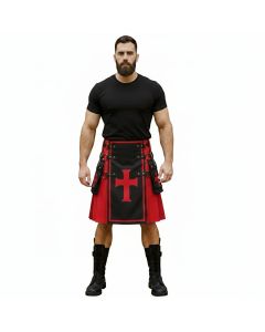 Mens Red Crusader Cross Kilt