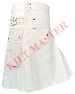 Mens White Kilt