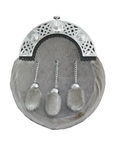 Real Rabbit Fur Sporran Grey