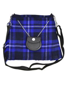 Scottish Blue Tartan Ladies Hand bag Front