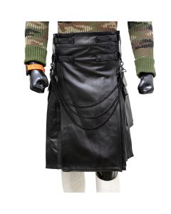 Scottish Pride Black Leather Kilt