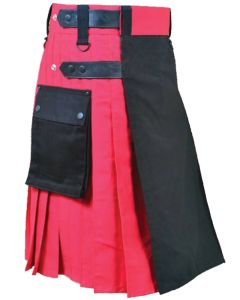 Utility Kilt Black And Red