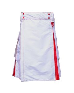 White and Red Hybrid Utility Kilt