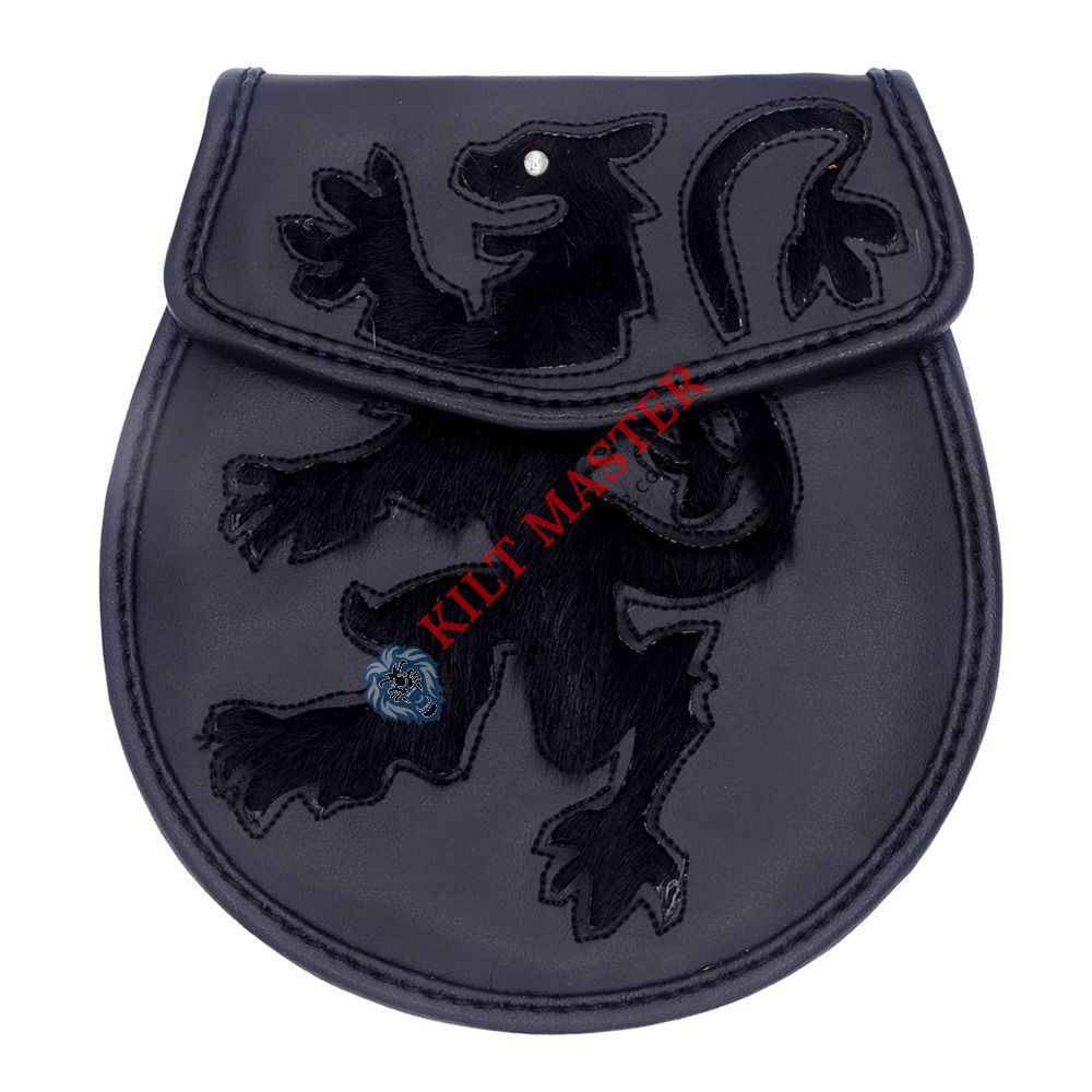Black Leather Sporran Front
