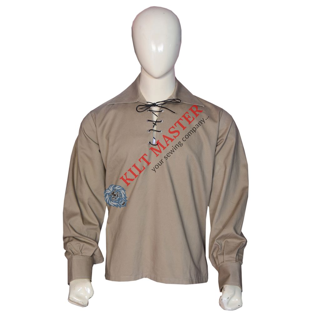 Jacobite Ghillie Kilt Shirt Khaki Front