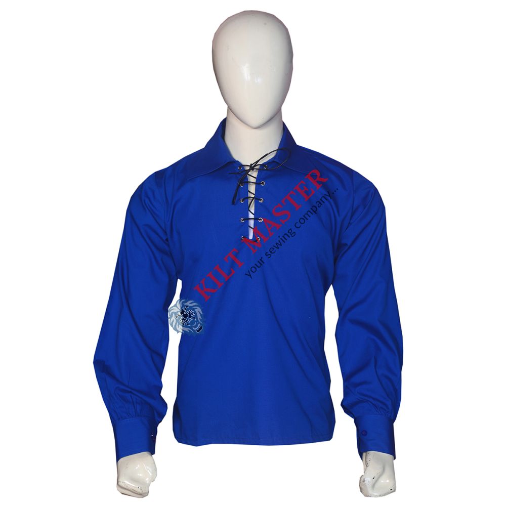 Royal Blue Jacobite Ghillie Shirt Front