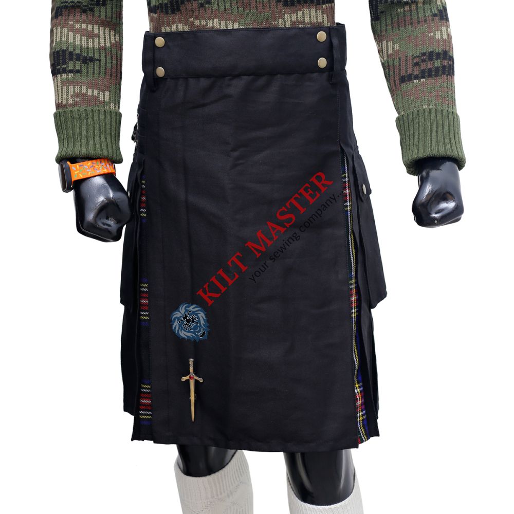 Scottish Black Stewart Hybrid Kilt
