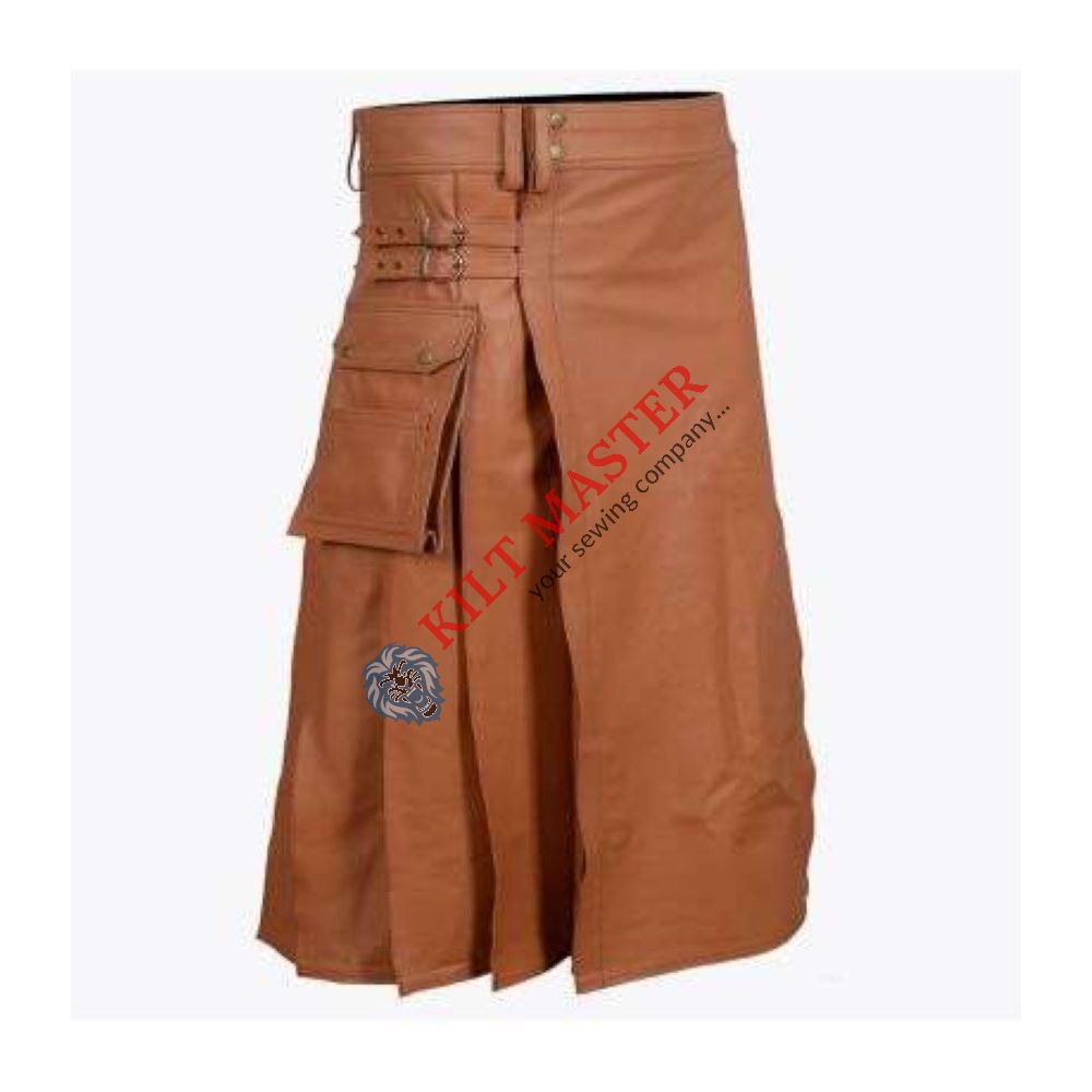 Cargo Brown Leather Kilt
