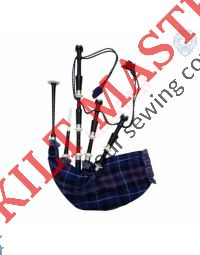 Black Finish Highland Tartan Bagpipe