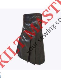 Black Leather Fashion Kilt