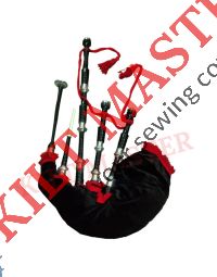 Black Mounts with Red Flare Bagpipe