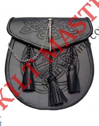 Celtic Embossed Leather Sporran