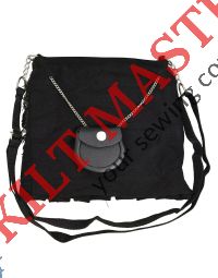 Scottish Plain Black Tartan Ladies Hand Bag